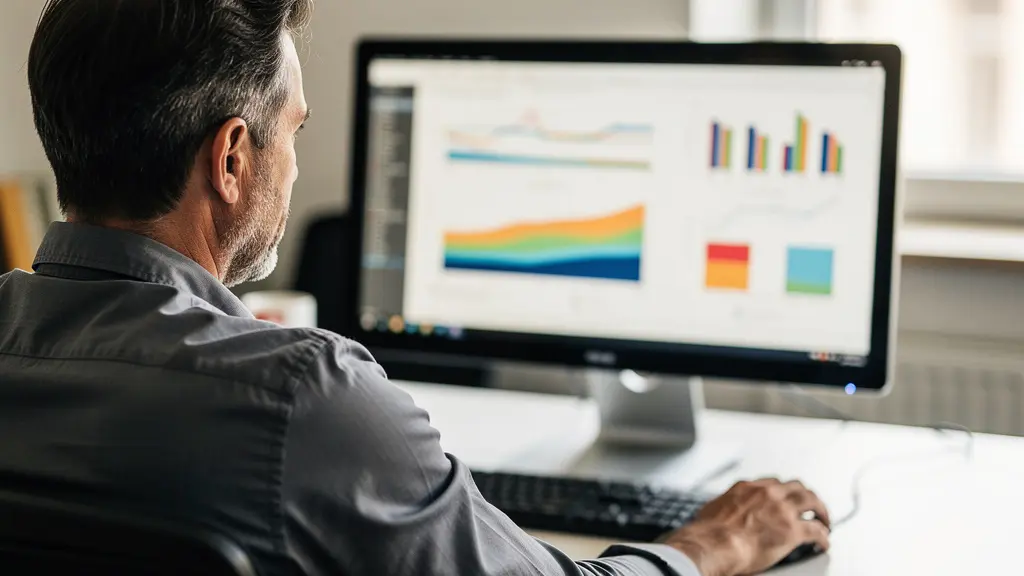 Directeur financier analysant des factures d'énergie sur écran (exonération TCFE)