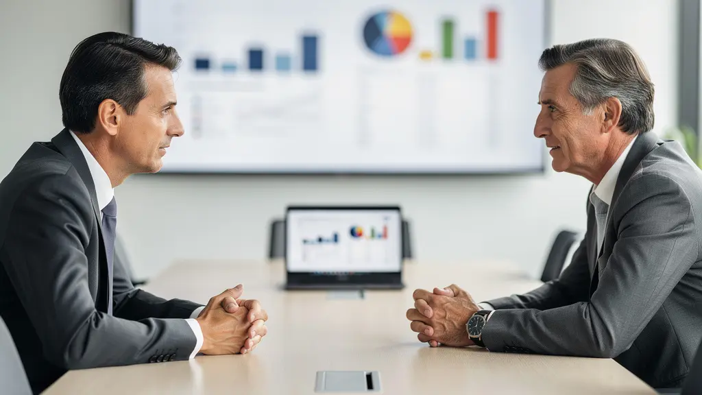 Consultant en énergie et dirigeant d'entreprise analysant les économies potentielles sur l'accise électricité